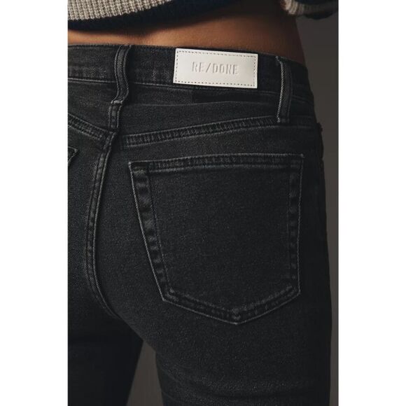 Re/Done 70's Orginals Black Straight Jeans High Rise Size 25 - Picture 6 of 16